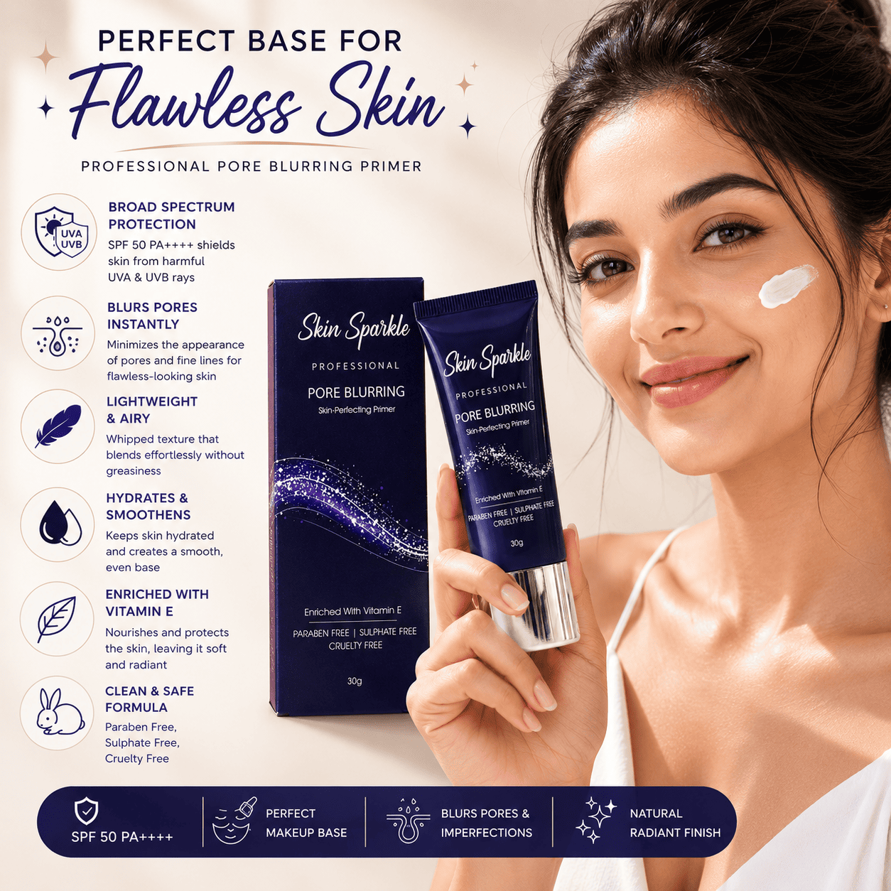Skin Sparkle Professional Pore Blurring Primer – Skin Perfecting Primer
