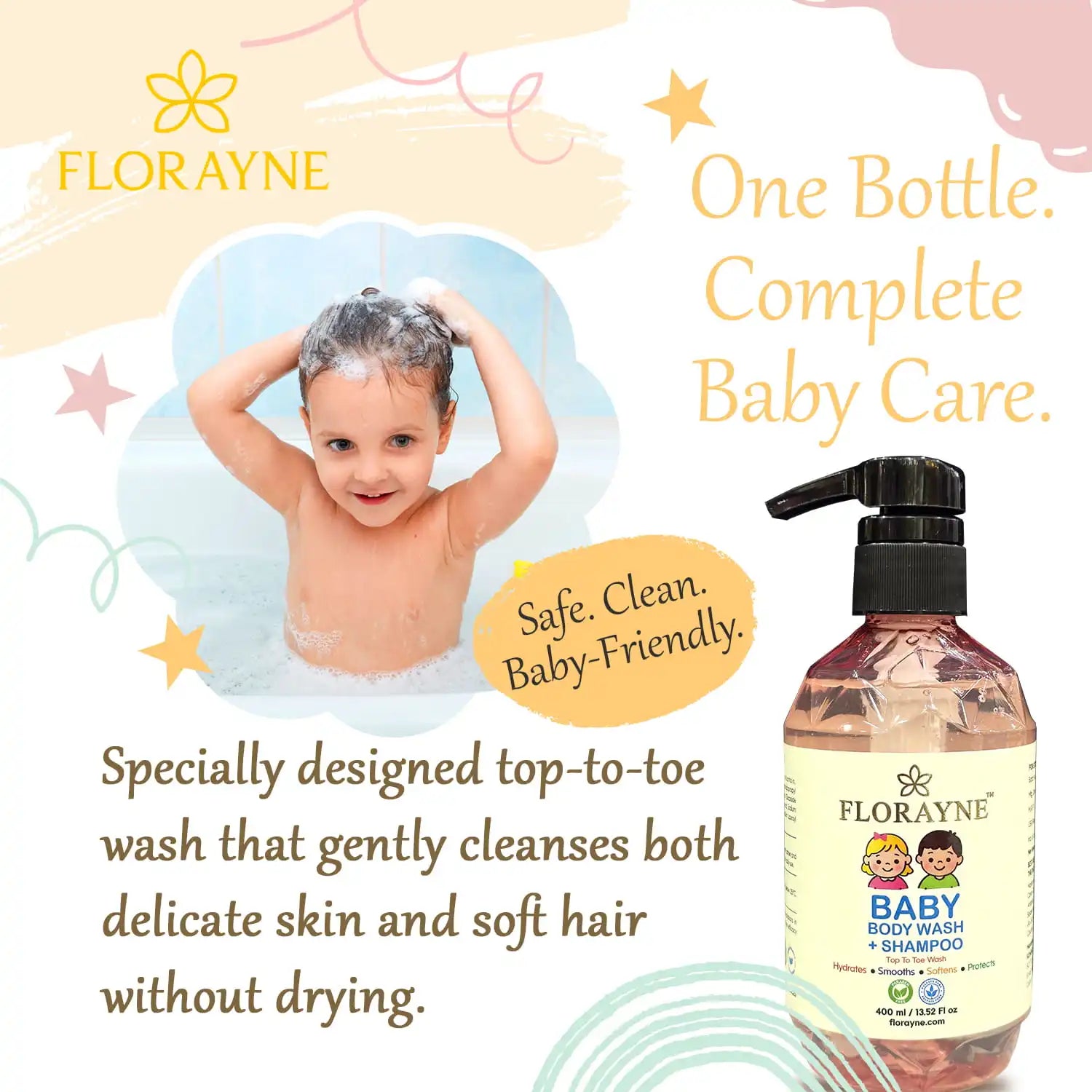 FLORAYNE Baby Body Wash + Shampoo