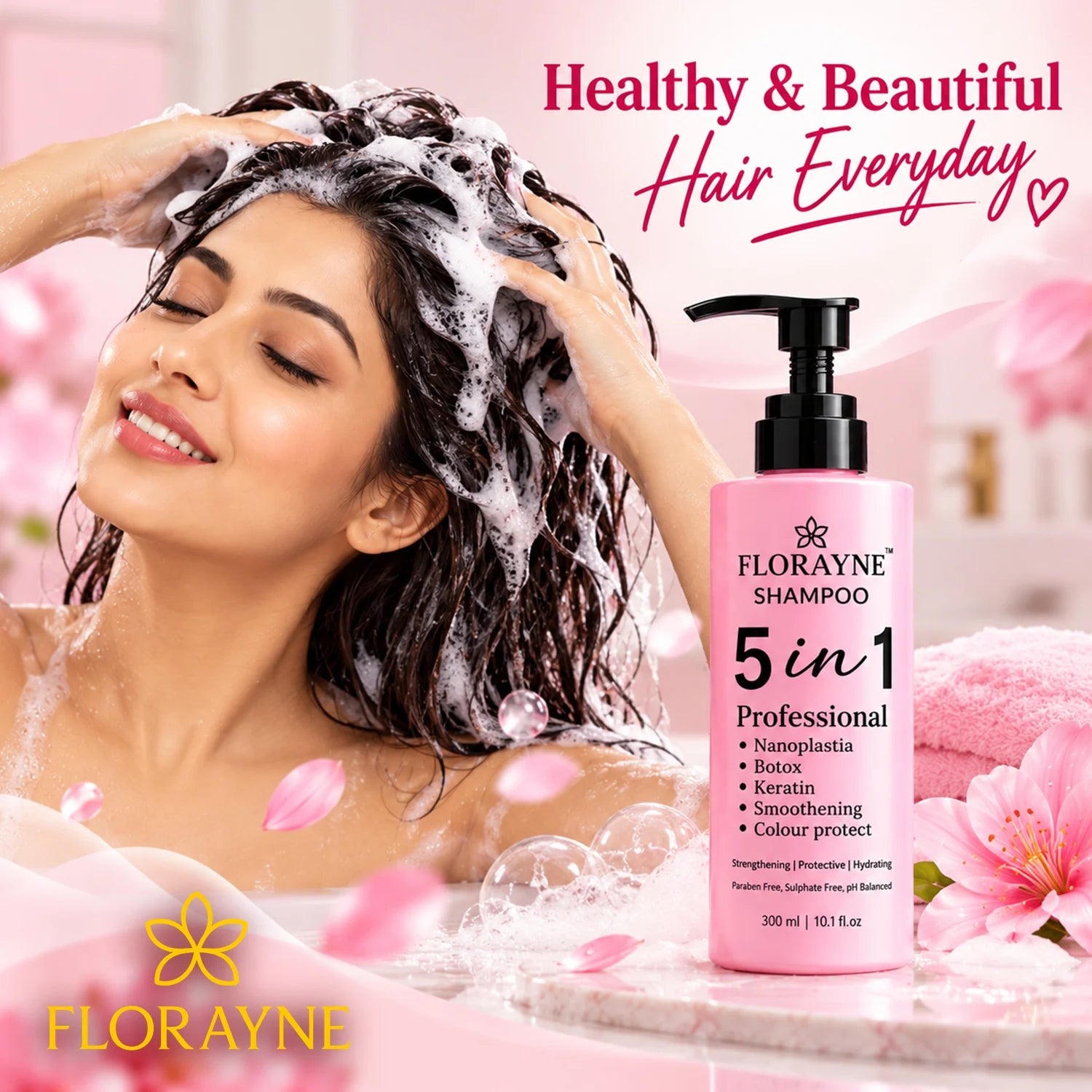 FLORAYNE 5-in-1 Professional Shampoo – 300 ml